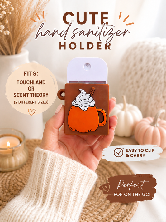 3D Printed Pumpkin Spice Hand Sanitizer Case Keychain