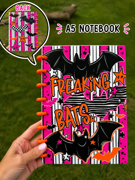 3D Printed Freaking Bats A5 Notebook-Assembled with Paper