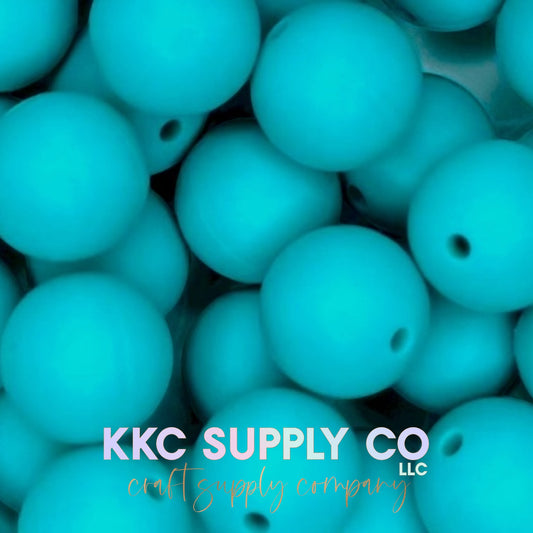 SS19-Turquoise Solid Silicone Bead