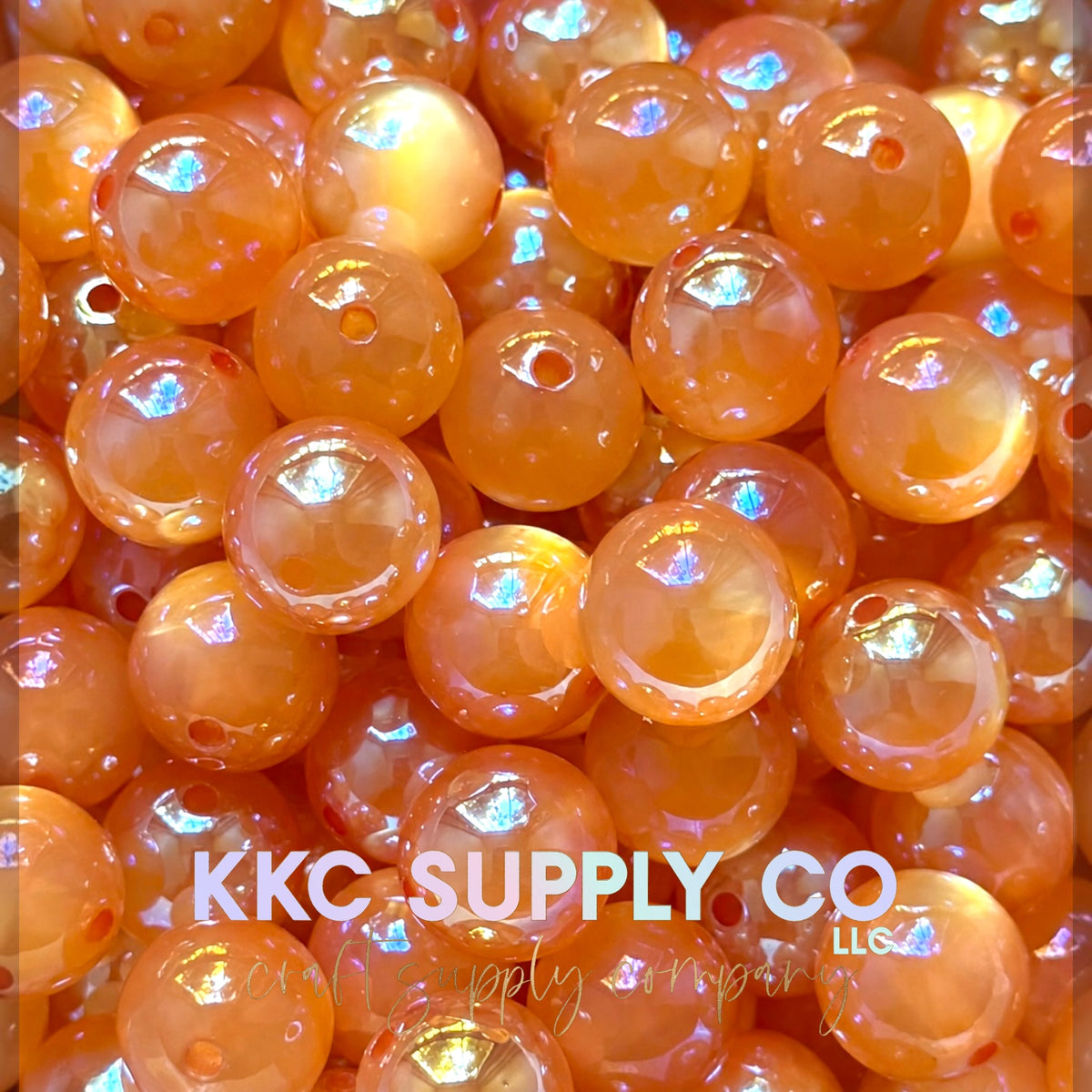 Orange Aurora Glow acrylic beads