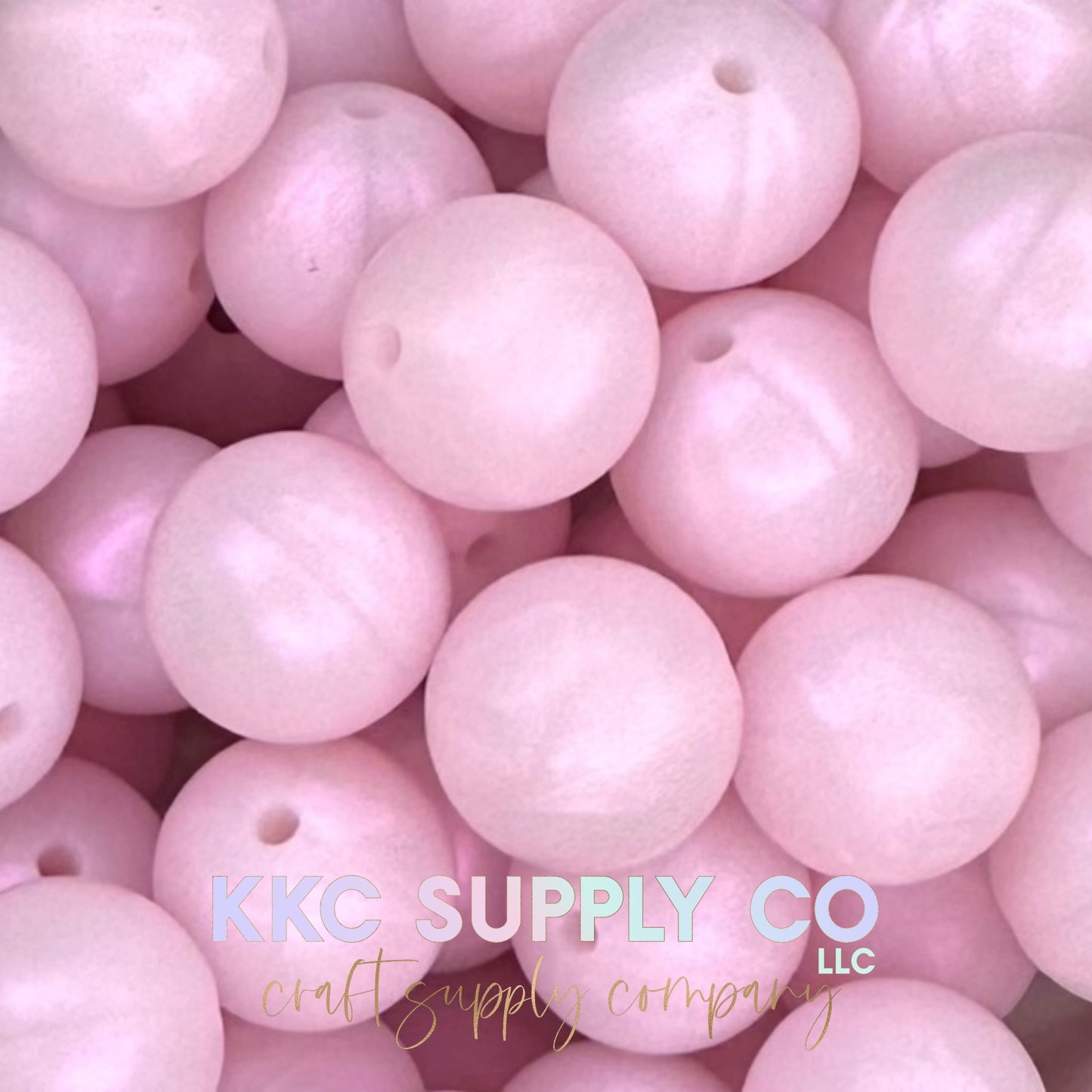 SS60-Soft Pink Iridenscent Solid Silicone Beads