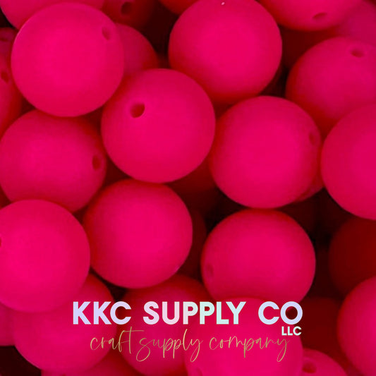 SS49-Neon Fuchsia Solid Silicone Beads