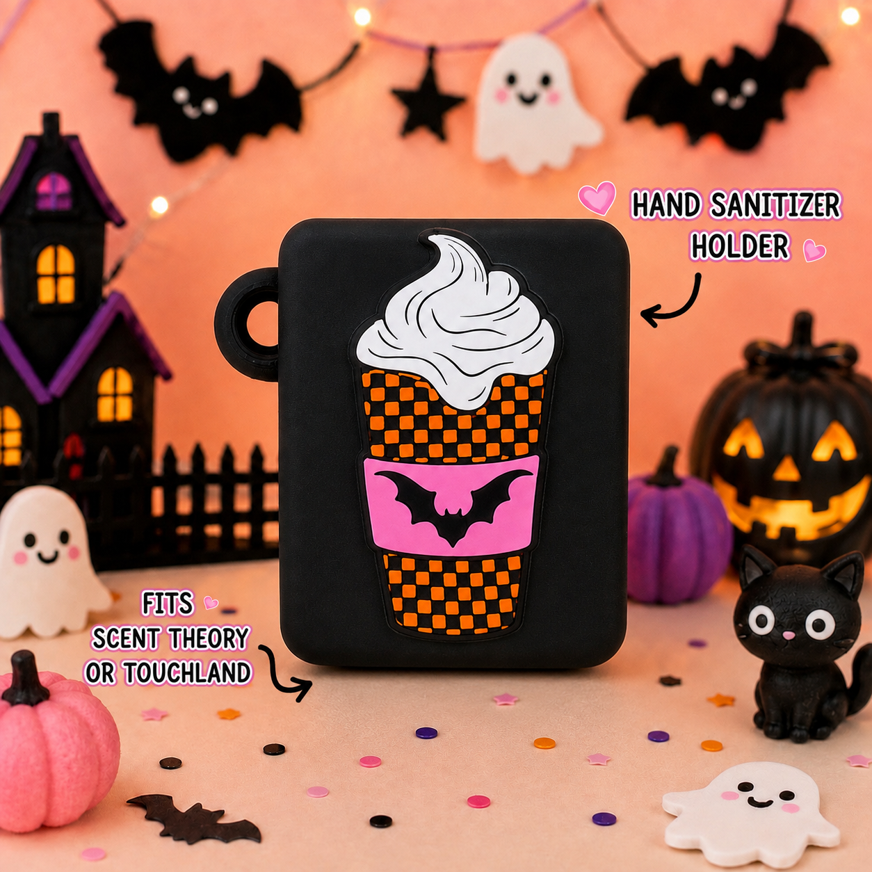 3D Printed Halloween Latte Sanitizer Case Keychain