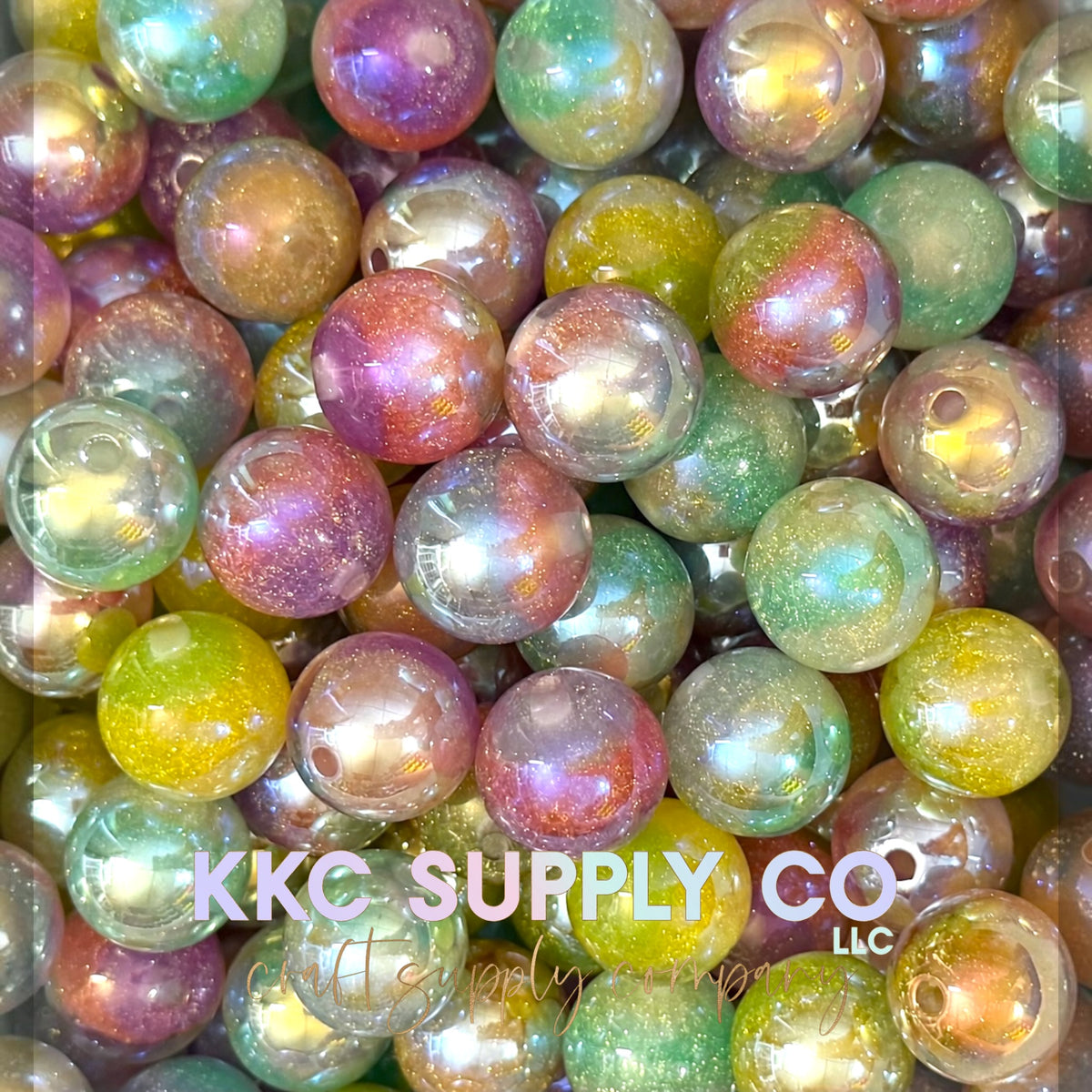 Pastel Rainbow Aurora Glow acrylic beads