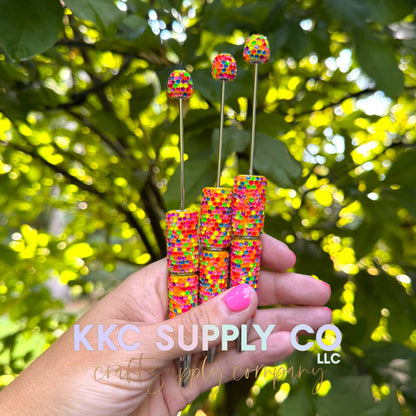 Neon Dotted Rhinestone Beadable Pen