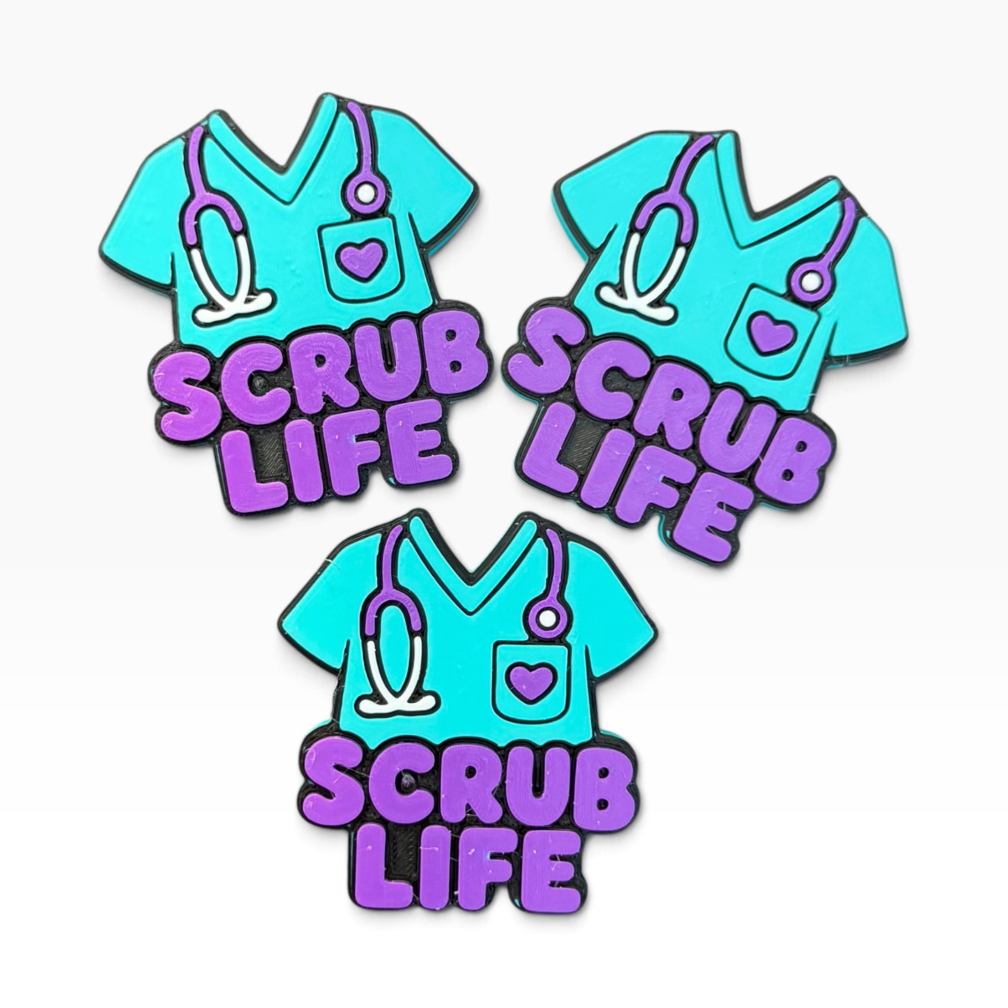 3D Printed Scrub Life Badge Reel Topper-Interchangeable or Flatback