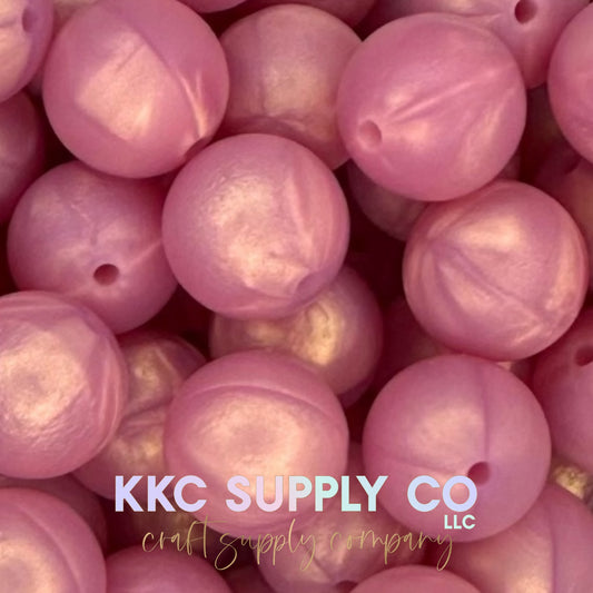 SS56-Rose Gold Shimmer Solid Silicone Beads