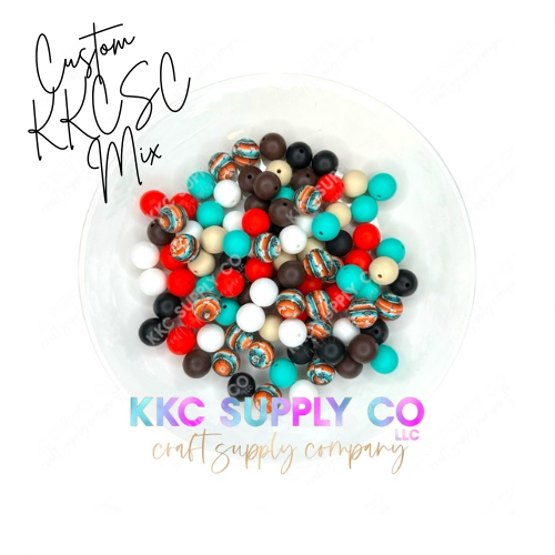 Custom KKCSC Mix "Western" 15mm Solid Silicone Bead Mix-50 Count