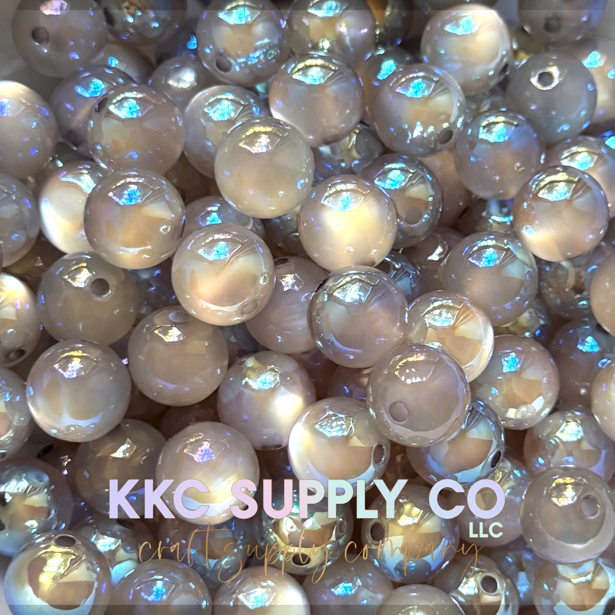 Smoke Gray Aurora Glow acrylic beads