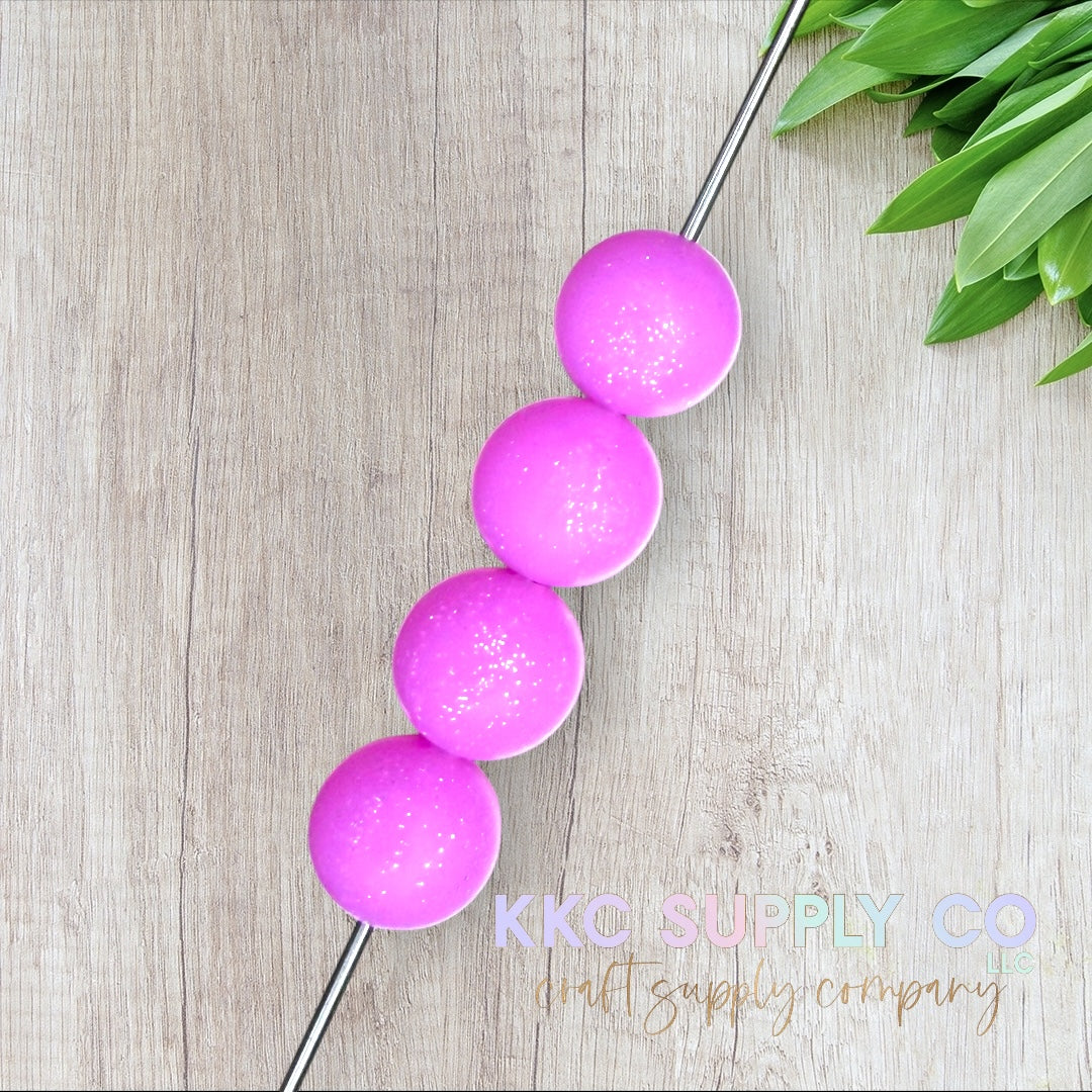 SG49-Bubblegum Glitter Silicone Beads 15mm