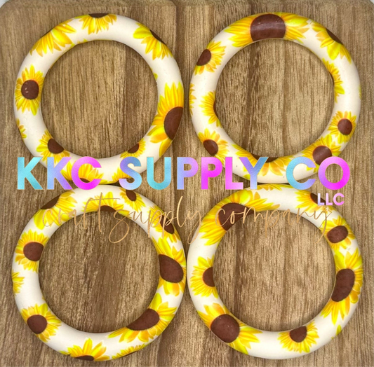 SP55-White Sunflower 65mm Silicone Ring