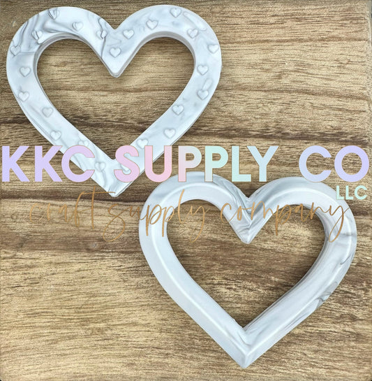 Heart 65mm Silicone Ring-Grey Marble