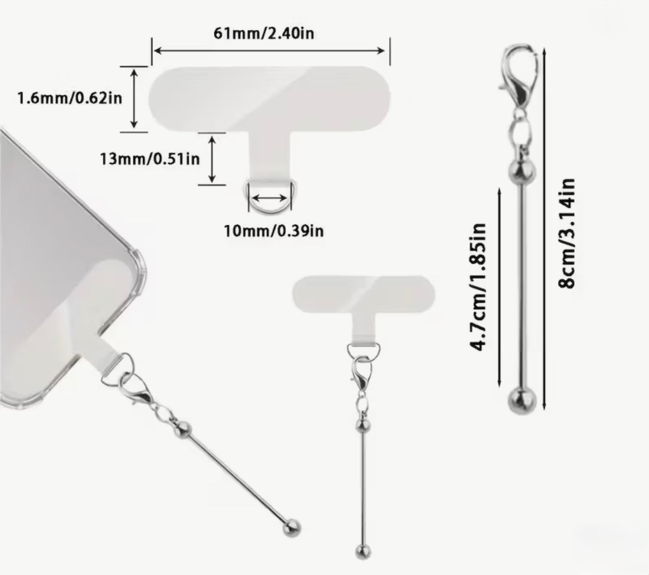 Beadable Phone Charm