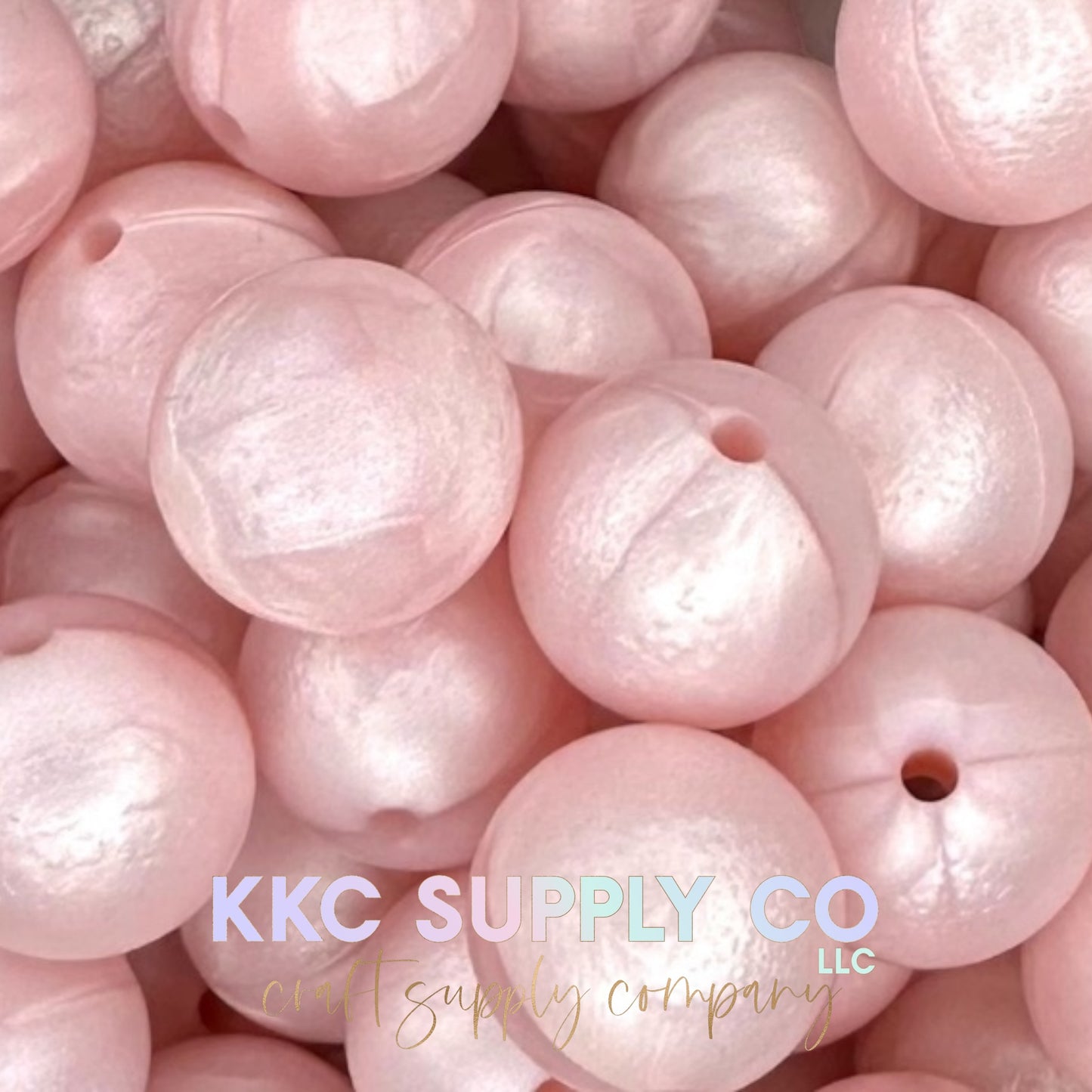 SS58-Light Pink Rose Shimmer Solid Silicone Beads