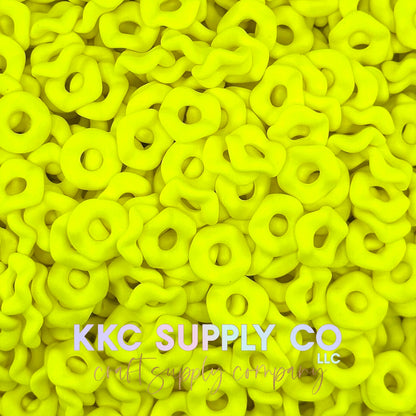 Neon Acrylic Matte Wavy Spacer Beads 12mm Large Hole (10 count)