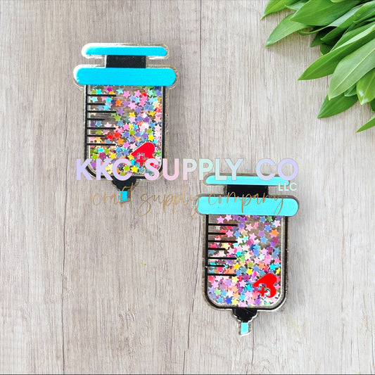 AT09-Syringe Glitter Shaker-Acrylic Flatback