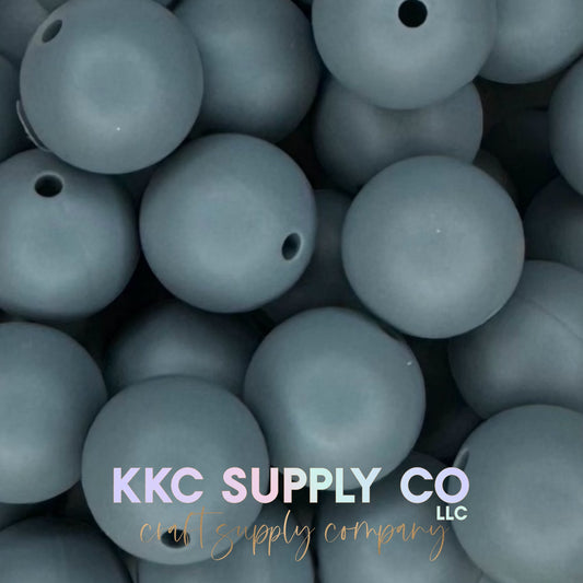 SS51-Dark Grey Solid Silicone Beads