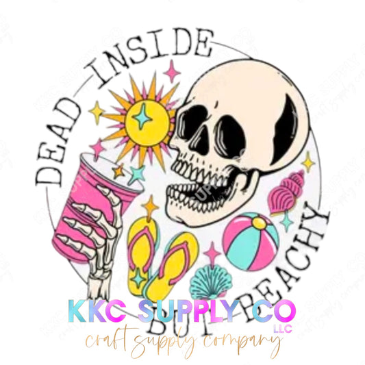 UV16189-Dead Inside But Beachy 16oz UV DTF Tumbler Decal