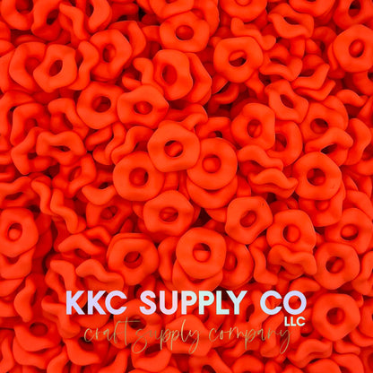 Neon Acrylic Matte Wavy Spacer Beads 12mm Large Hole (10 count)