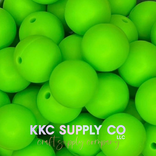 SS37-Lime Green Solid Silicone Beads