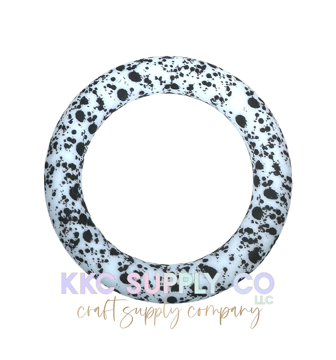 SP69-Black and White Cow Hide 65mm Silicone Ring