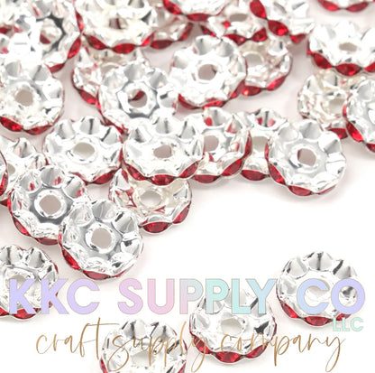 New-Wavy Clear AB Rhinestone Spacer Bead 12mm