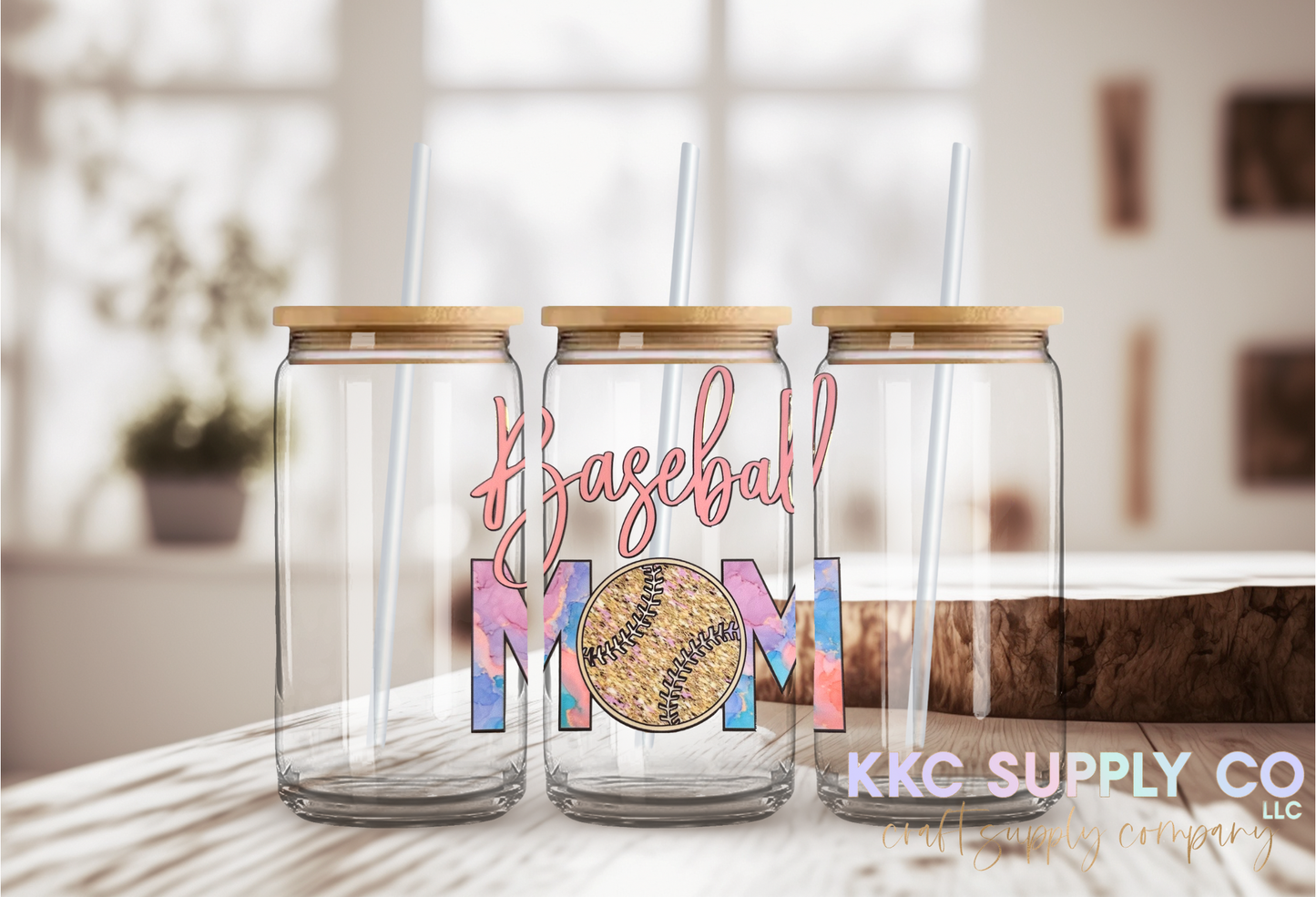 UV16390-Marble Baseball Mom 16oz UV DTF Decal