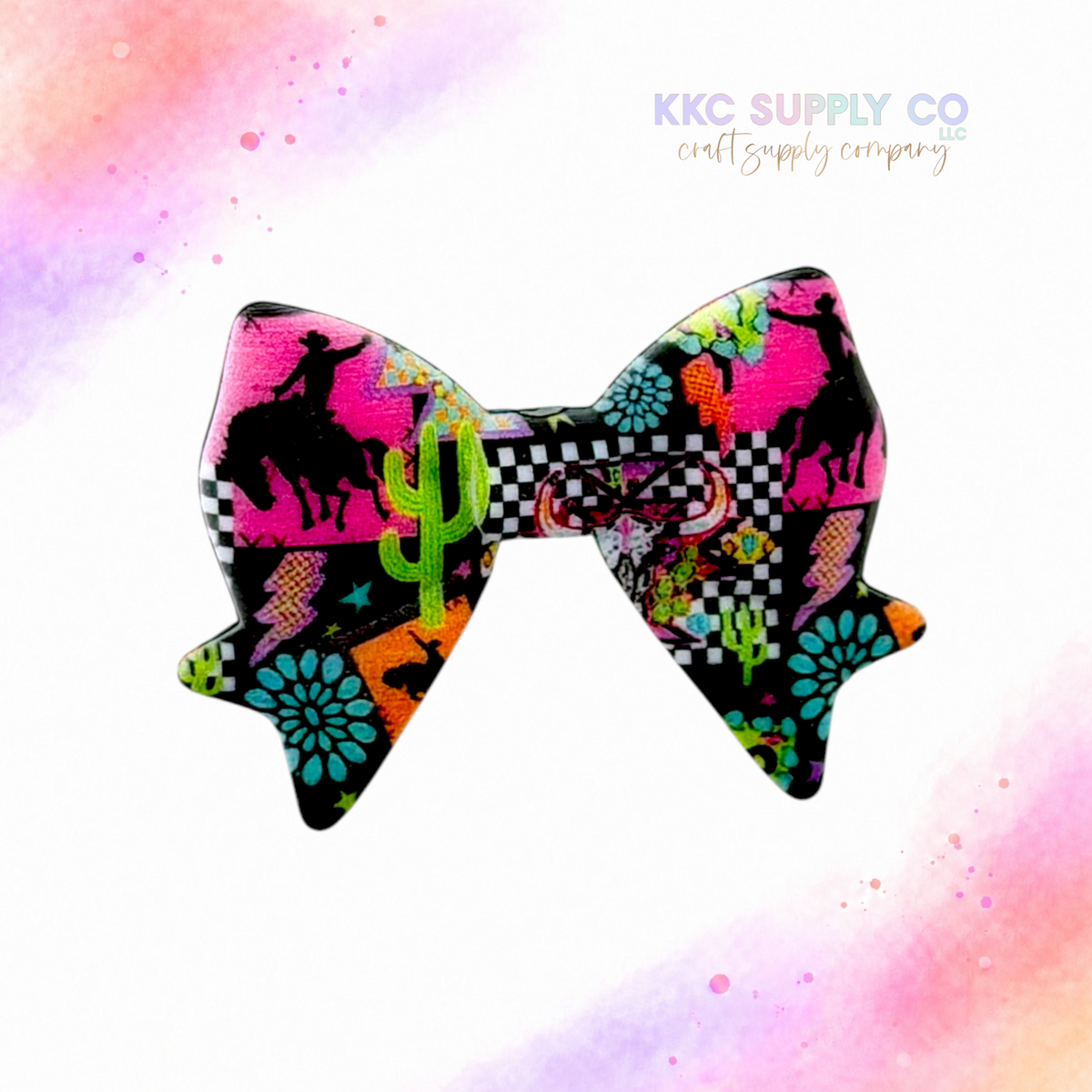 Neon Rodeo Large Bow Silicone Focal Bead