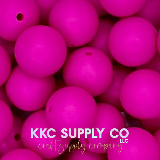 SS15-Fuchsia Solid Silicone Bead