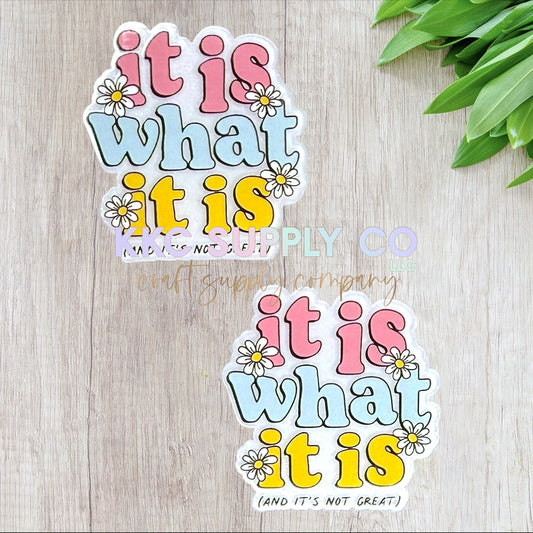 AT244-It Is What It Is (And It's Not That Great)-Acrylic Flatback