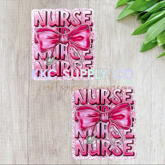 AT270-Nurse Stethoscope Bow-Acrylic Flatback