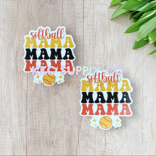 AT91-Softball Mama-Acrylic Flatback