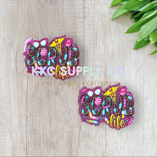 AT13-Scrub Life-Acrylic Flatback-Pink