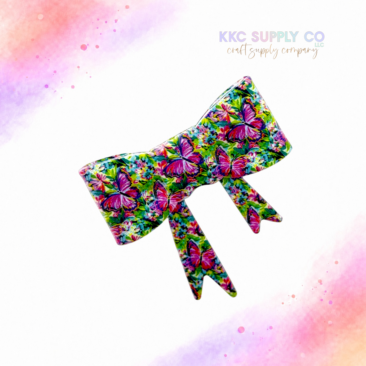Butterfly Garden Large Bow Silicone Focal Bead