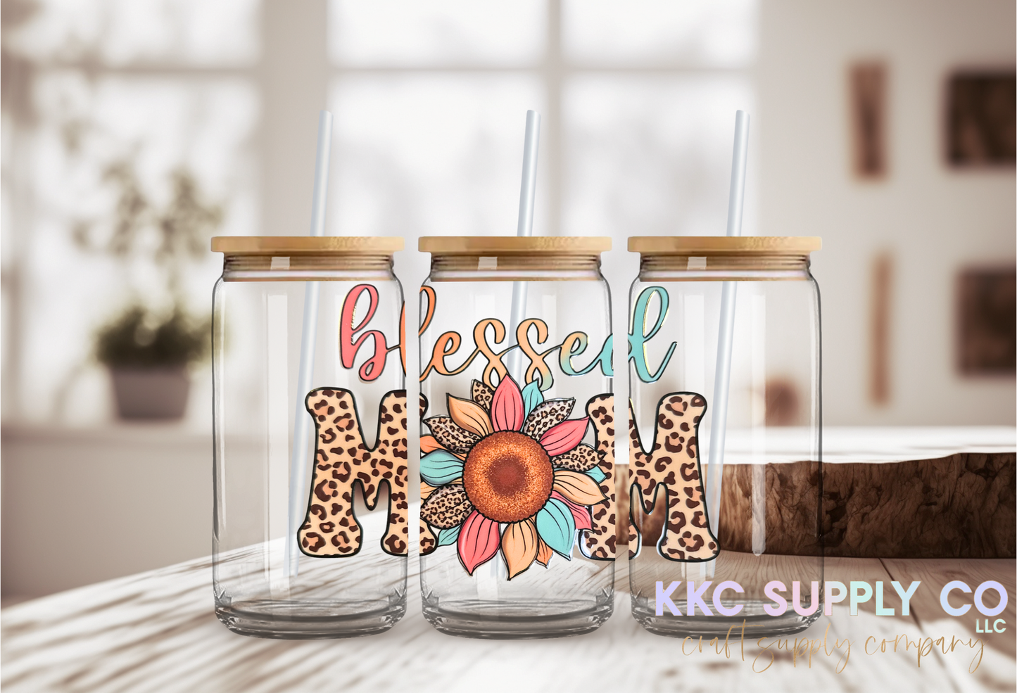 UV16397-Blessed Mom Sunflower UV DTF Decal