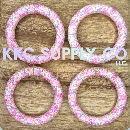 SP99-Pink Floral 65mm Silicone Ring