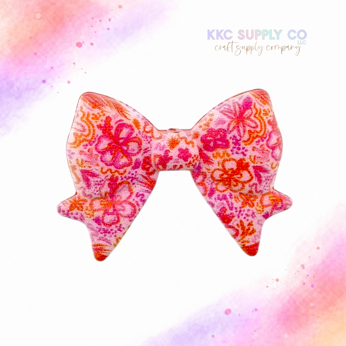 Tropical Large Bow Silicone Focal Bead