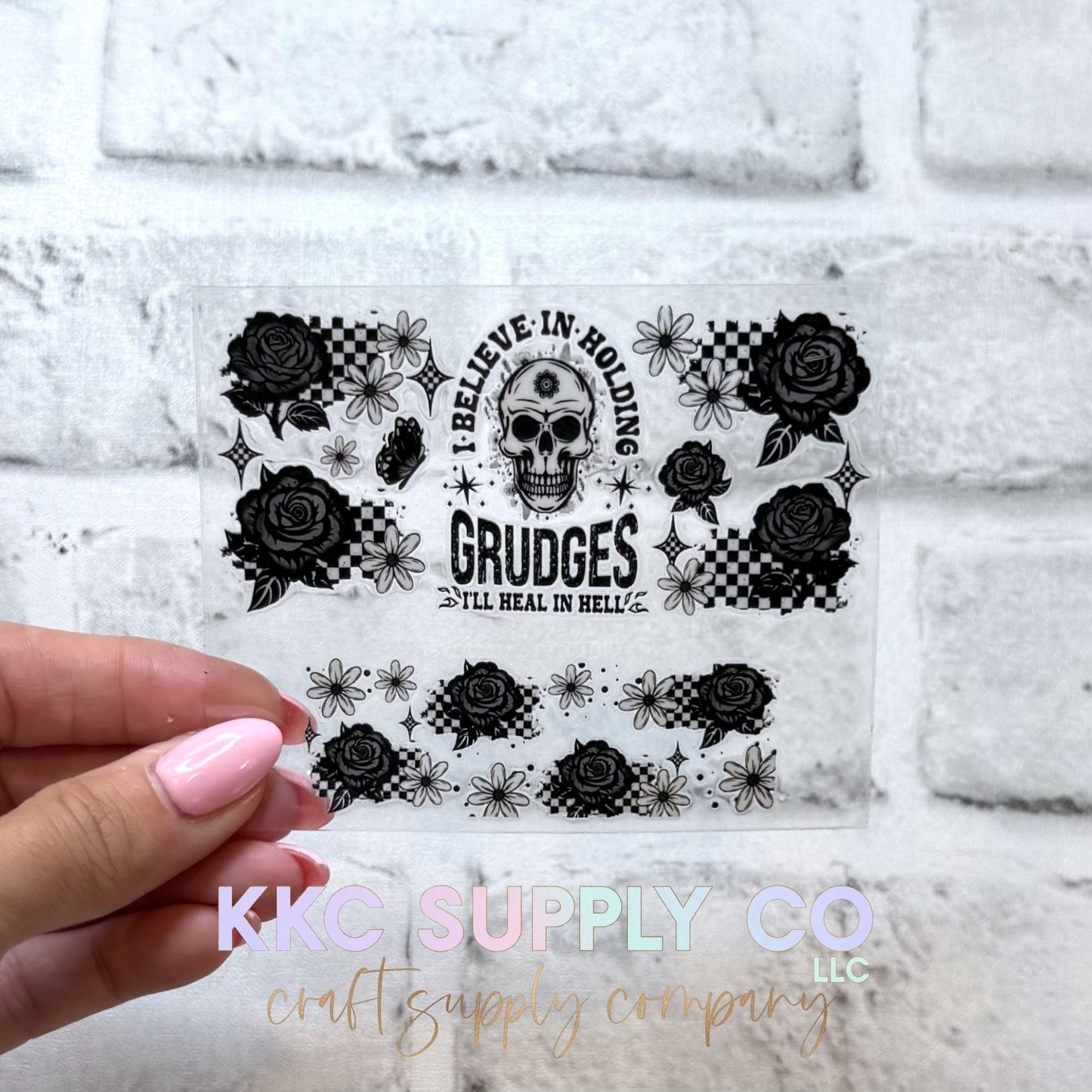 TKUV101-I Believe In Holding Grudges-Mini Tumbler Keychain UV DTF Decal