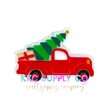 Christmas Tree Truck Silicone Focal Bead
