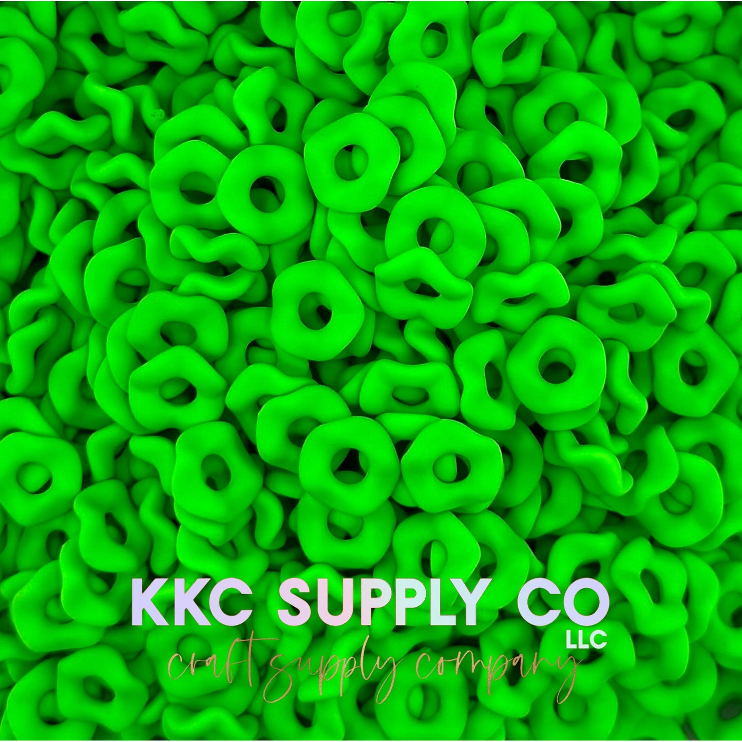 Neon Acrylic Matte Wavy Spacer Beads 12mm Large Hole (10 count)
