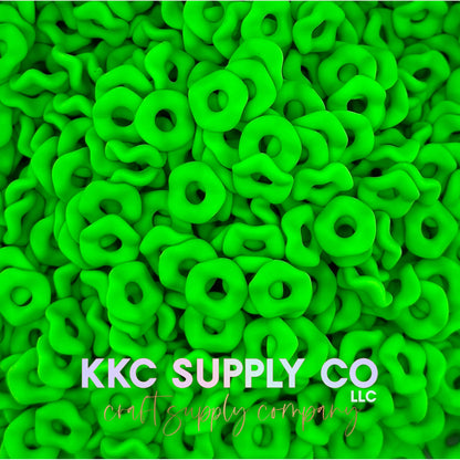 Neon Acrylic Matte Wavy Spacer Beads 12mm Large Hole (10 count)