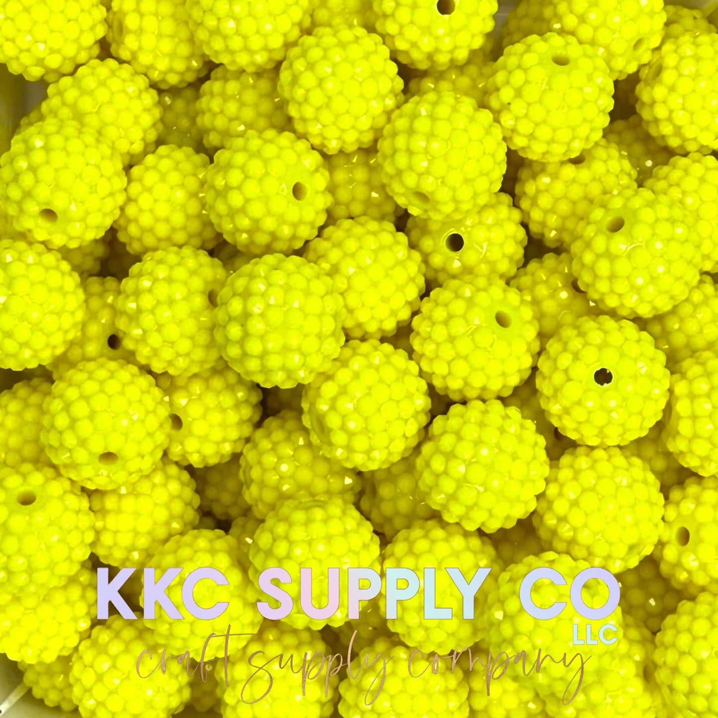 Bright Yellow Acrylic Jelly Rhinestone 20mm