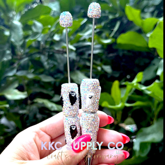 Rhinestone Beadable Pen With Halloween Ghost Charms