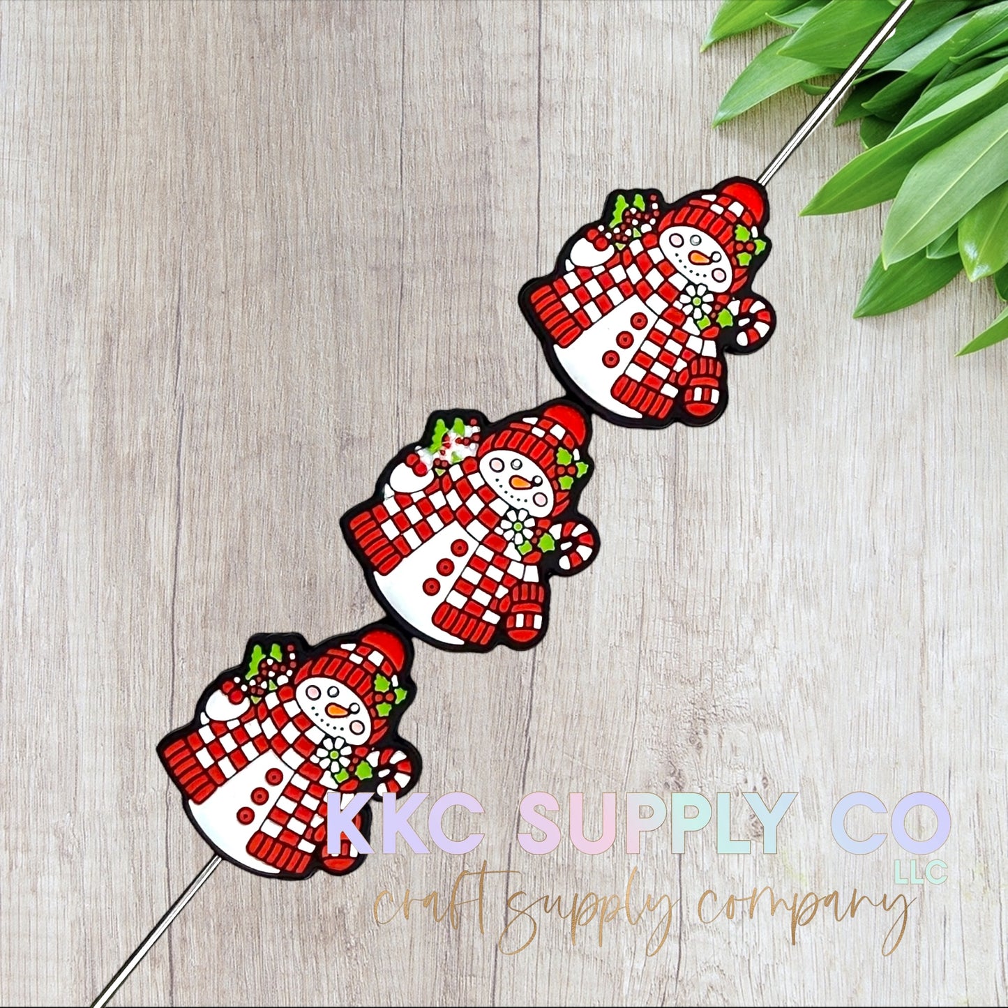 Cozy Snowman Silicone Focal Bead