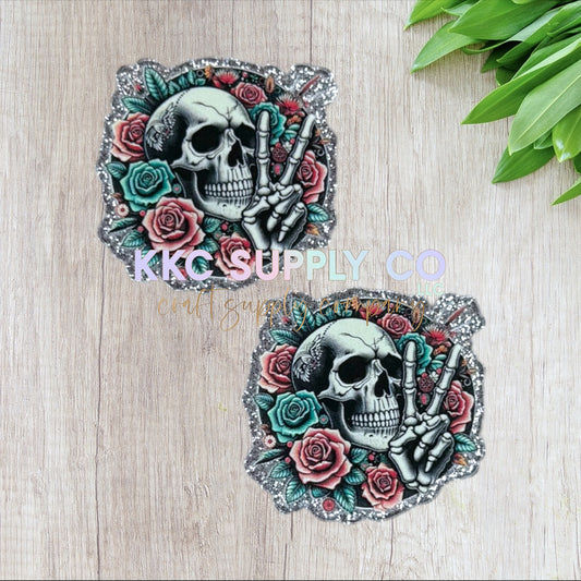 AT398-Floral Skeleton-Acrylic Flatback