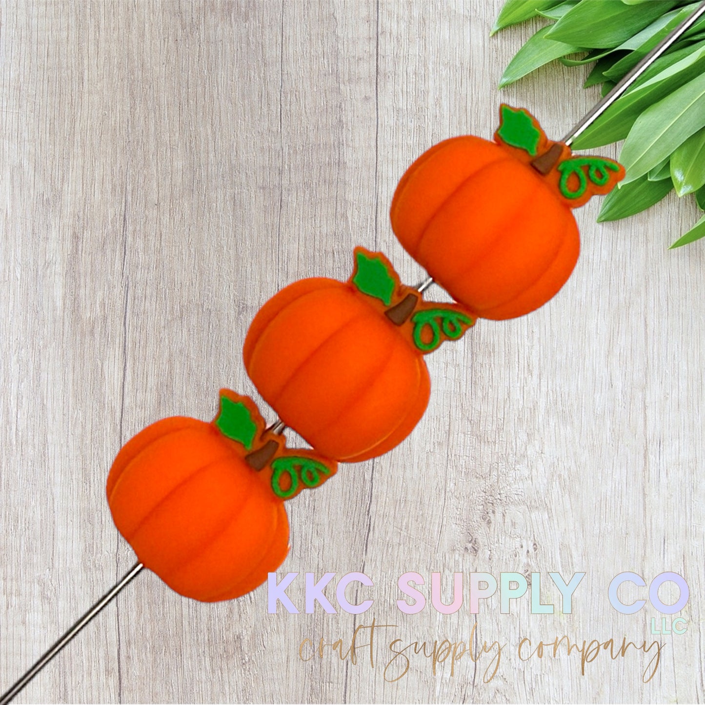 Pumpkin 3D Silicone Focal Bead