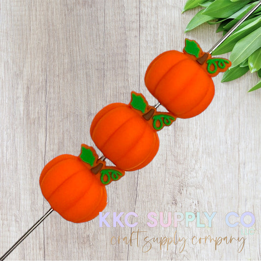 Pumpkin 3D Silicone Focal Bead