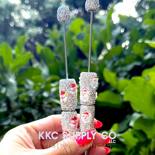 Rhinestone Beadable Pen With Christmas Charms