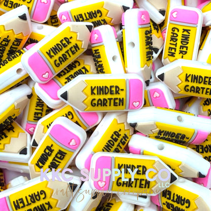 Pencil 3D Silicone Focal Beads-Pre-K to Sixth Grade