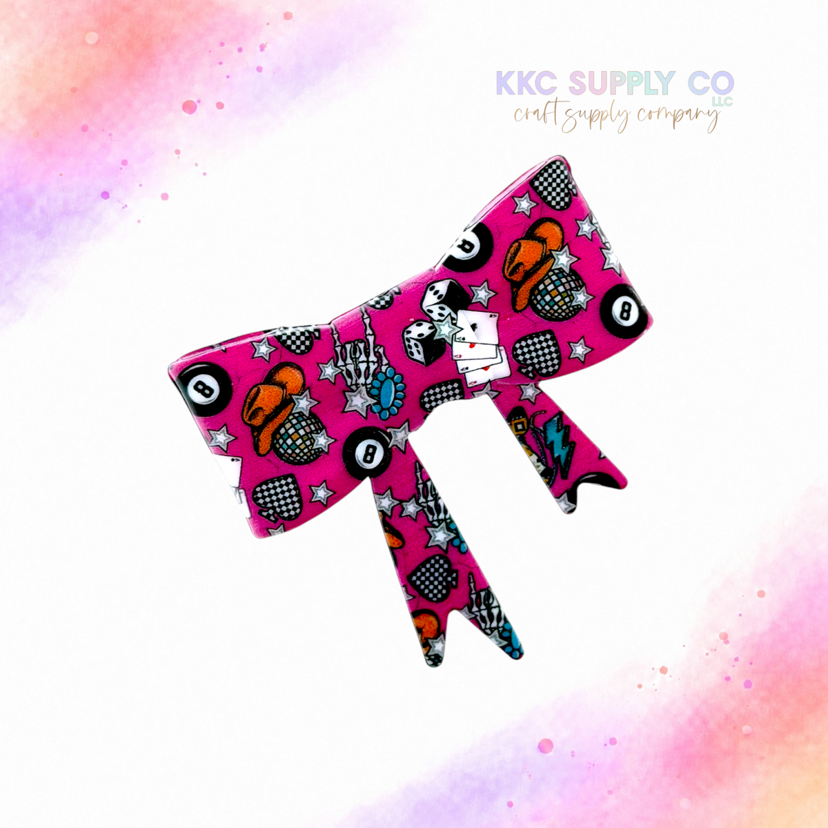 Lucky 8 Large Bow Silicone Focal Bead